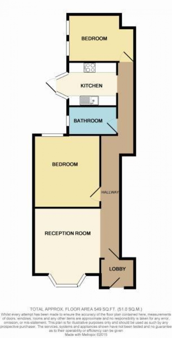 Floor Plan for 2 Bedroom Flat for Sale in Claude Rd, Leyton, E10, Leyton, E10, 6NF - Guide Price &pound400,000