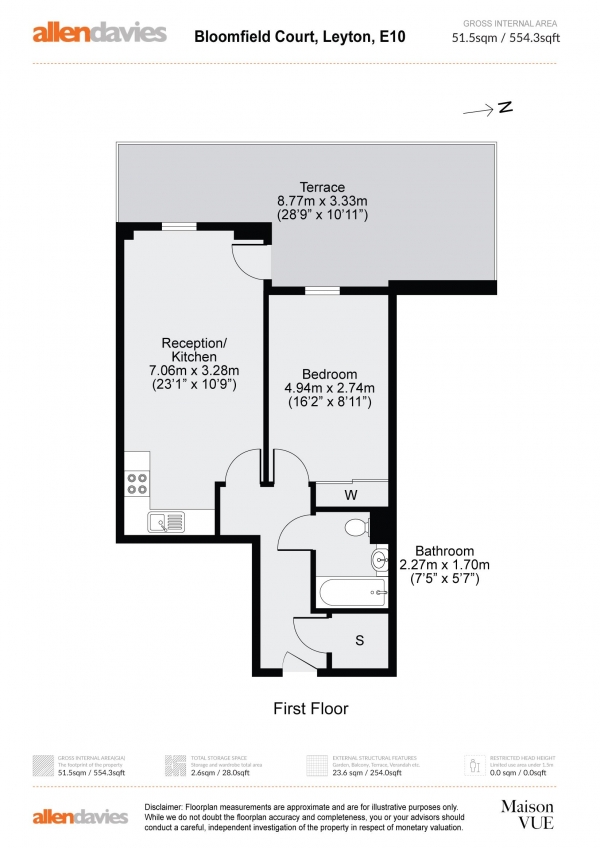 Floor Plan Image for 1 Bedroom Flat for Sale in Brisbane Road, Leyton E10