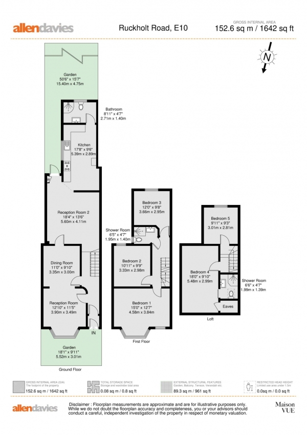 Floor Plan Image for 5 Bedroom Terraced House for Sale in Ruckholt Road, Leyton, E10