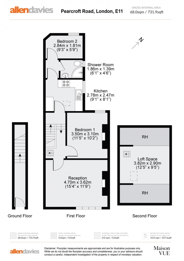 Floor Plan Image for 2 Bedroom Flat for Sale in Pearcroft Road, Leytonstone, E11