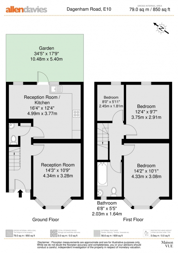 Floor Plan Image for 3 Bedroom Property for Sale in Dagenham Road, Leyton,E10