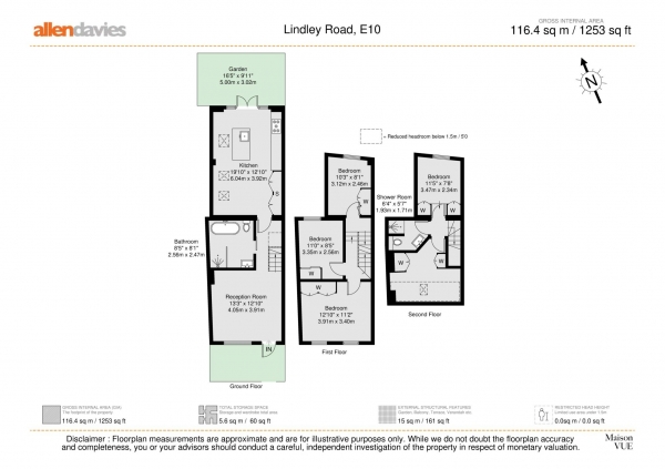 Floor Plan Image for 5 Bedroom Terraced House to Rent in Lindley Road, Leyton E10