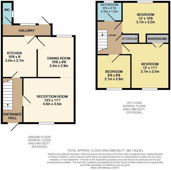 Floor Plan Image for 3 Bedroom Terraced House for Sale in Murchison Road, Leyton E10