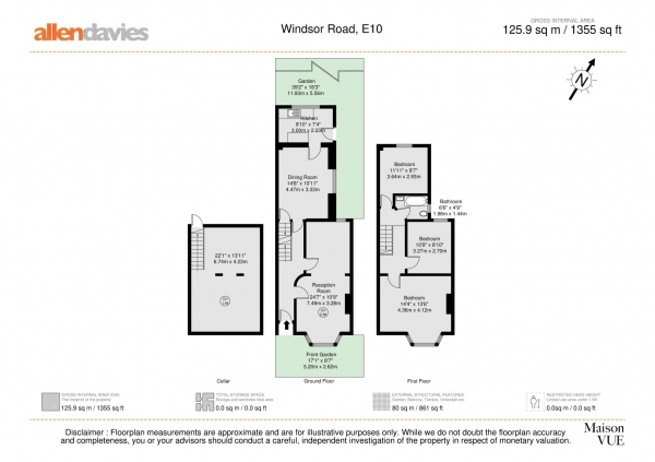 Floor Plan Image for 3 Bedroom Property for Sale in Windsor Road, Leyton, E10