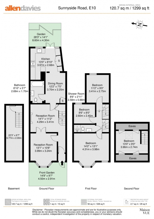 Floor Plan Image for 3 Bedroom Property for Sale in Sunnyside Road, Leyton, E10