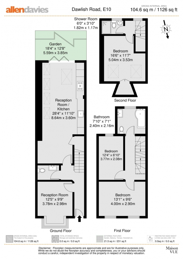 Floor Plan Image for 3 Bedroom Property for Sale in Dawlish Road, London