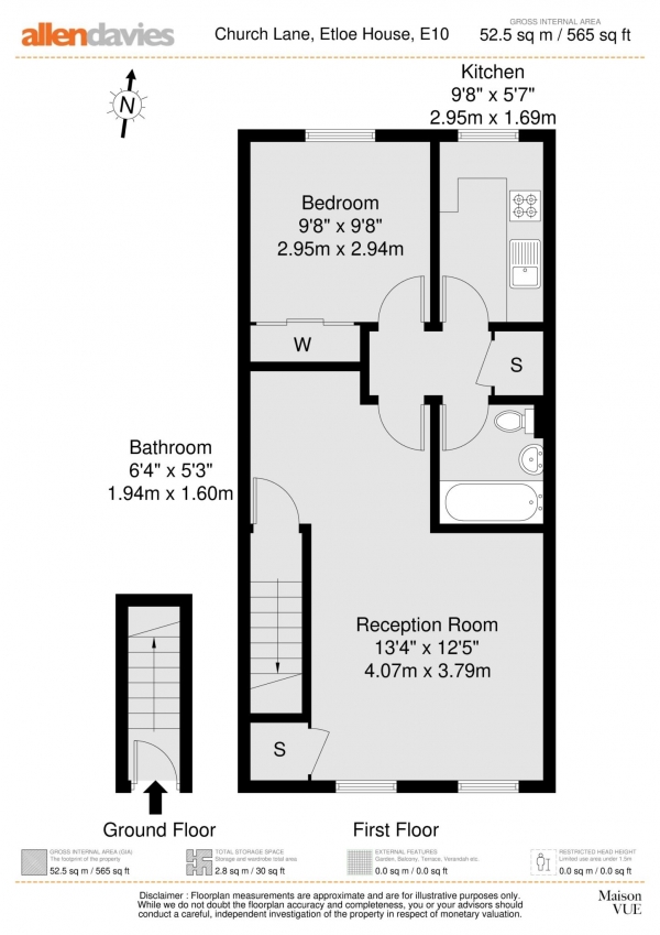 Floor Plan Image for 1 Bedroom Flat for Sale in Etloe House, Leyton