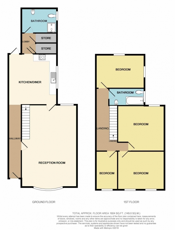 Floor Plan Image for 4 Bedroom Terraced House for Sale in Goldsmith Road, Leyton