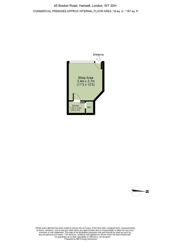 Floor Plan Image for Commercial Property to Rent in Boston Road Shop, Hanwell