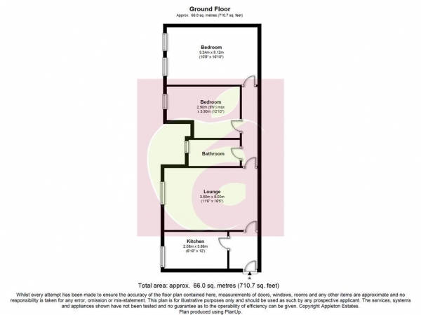 Floor Plan Image for 2 Bedroom Flat for Sale in Coombe Road, Croydon