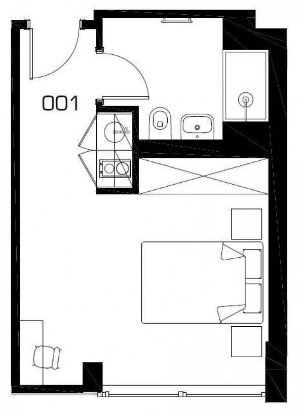 Floor Plan Image for Studio to Rent in The Quarters, Wellesley Road, Croydon