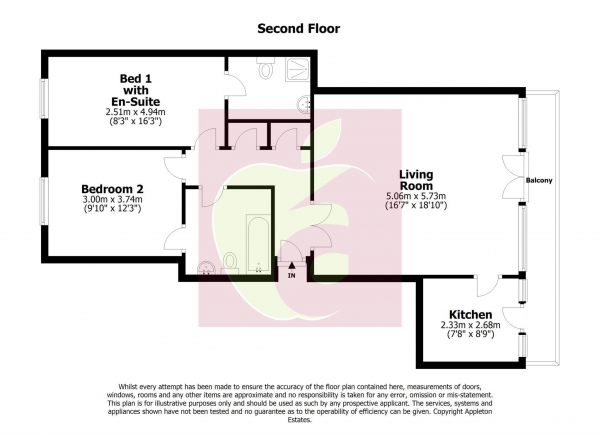 Floor Plan Image for 2 Bedroom Flat for Sale in Hailing Park Road, South Croydon