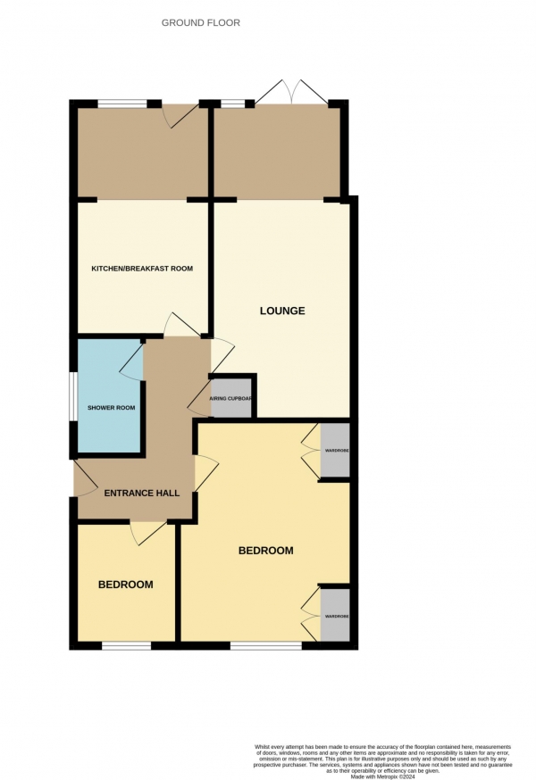 Floor Plan for 2 Bedroom Bungalow for Sale in Rurik Court, Maldon, CM9, 6UL - Offers in Excess of &pound350,000
