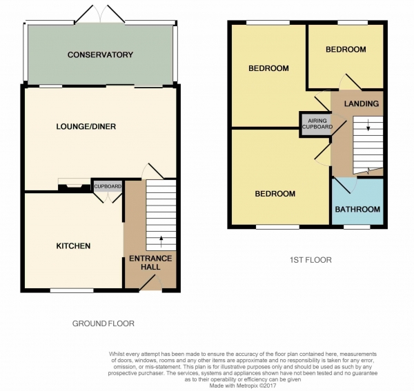 Floor Plan for 3 Bedroom Terraced House for Sale in Longfellow Road, Maldon, CM9, 6BD - Offers in Excess of &pound300,000