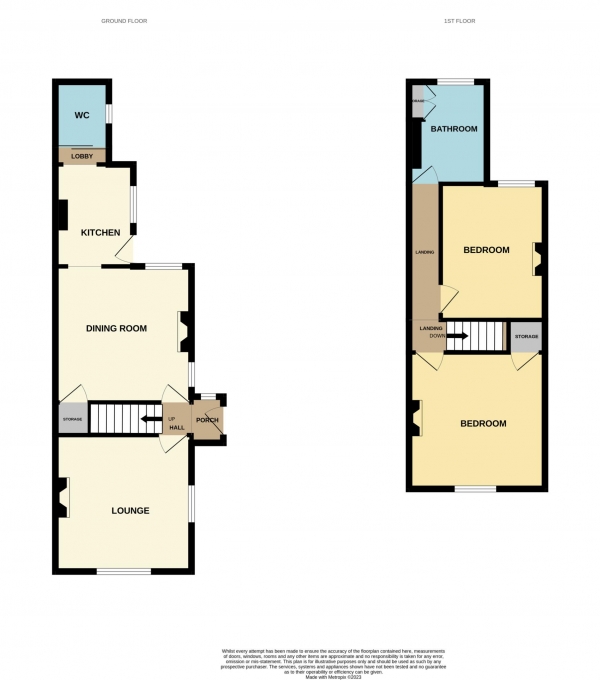 Floor Plan for 2 Bedroom Semi-Detached House for Sale in Victoria Road, Maldon, CM9, 5HE - Guide Price &pound300,000