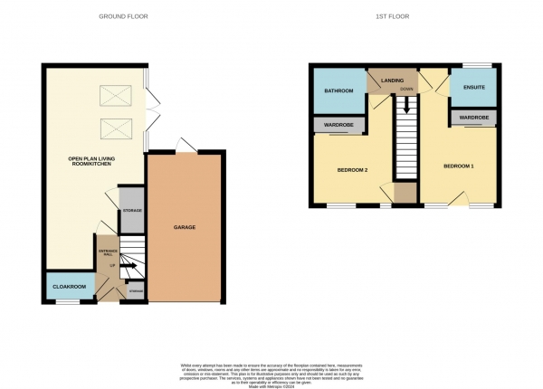 Floor Plan for 2 Bedroom Terraced House for Sale in Quest Place. Maldon, CM9, 5AG -  &pound300,000