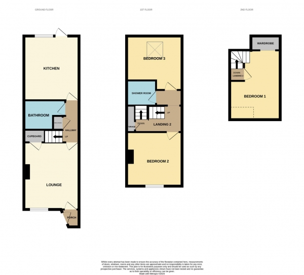 Floor Plan for 3 Bedroom Terraced House for Sale in Cherry Garden Road, Maldon, CM9, 6ET - Offers in Excess of &pound300,000