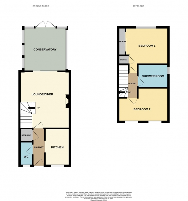 Floor Plan for 2 Bedroom End of Terrace House for Sale in Abbotsmead, Heybridge, Heybridge, CM9, 4PT -  &pound330,000