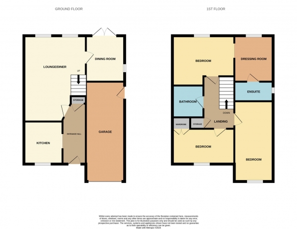Floor Plan for 3 Bedroom End of Terrace House for Sale in Limbourne Drive, Heybridge, Heybridge, CM9, 4YU -  &pound375,000