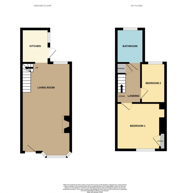 Floor Plan for 2 Bedroom Terraced House for Sale in Wantz Road, Maldon, CM9, 5DG -  &pound255,000