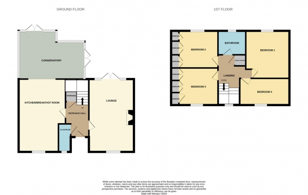 Floor Plan for 4 Bedroom Detached House for Sale in Virley Close, Heybridge, Heybridge, CM9, 4YS - Guide Price &pound500,000