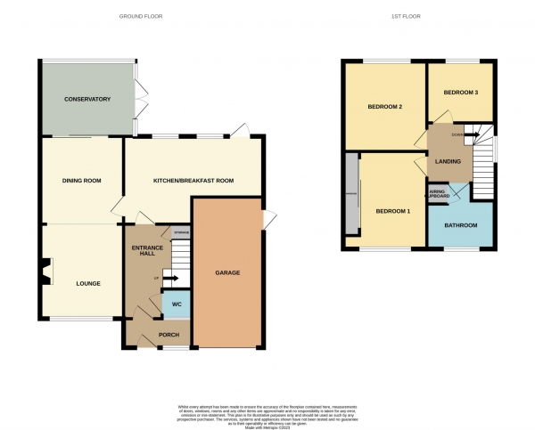 Floor Plan for 3 Bedroom Semi-Detached House for Sale in Granger Avenue, Maldon, CM9, 6AN -  &pound395,000
