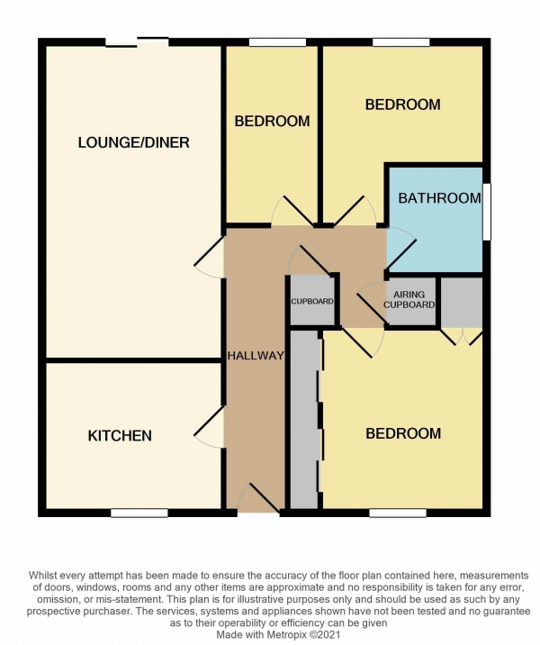 Floor Plan for 3 Bedroom Bungalow for Sale in Kingston Chase, Heybridge, Heybridge, CM9, 4TB -  &pound350,000
