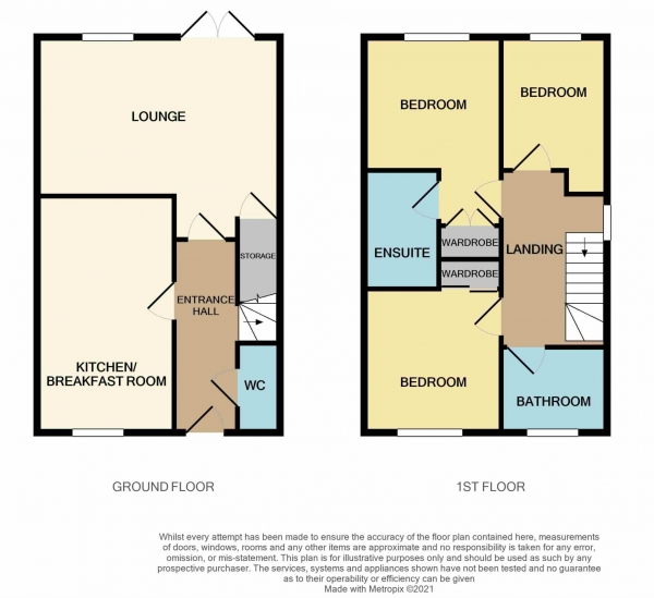 Floor Plan for 3 Bedroom Semi-Detached House for Sale in Corbett Place, Maldon, CM9, 6FW -  &pound370,000