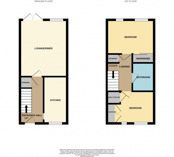 Floor Plan for 2 Bedroom Terraced House for Sale in Falcon Fields, Maldon, CM9, 6YA -  &pound280,000