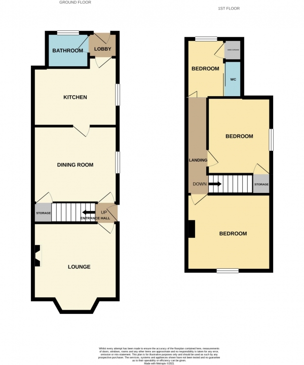 Floor Plan for 3 Bedroom Semi-Detached House for Sale in Wantz Road, Maldon, CM9, 5DB -  &pound323,000
