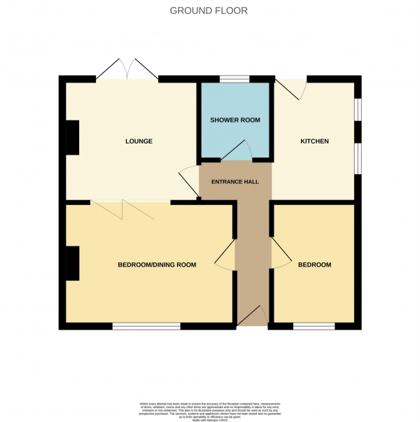 Floor Plan for 2 Bedroom Bungalow for Sale in St Peters Avenue, Maldon, CM9, 6EL -  &pound330,000