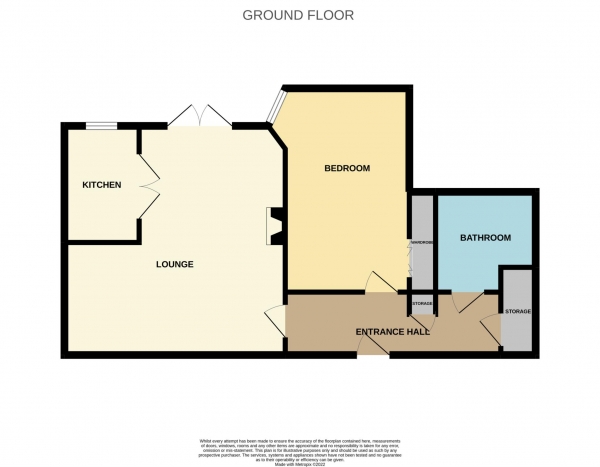 Floor Plan for 1 Bedroom Retirement Property for Sale in Cooper Court, Maldon, CM9, 6DU - Offers in Excess of &pound200,000