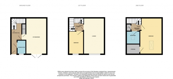 Floor Plan for 2 Bedroom Terraced House for Sale in Heriot Way, Great Totham, Great Totham, CM9, 8BW -  &pound274,000