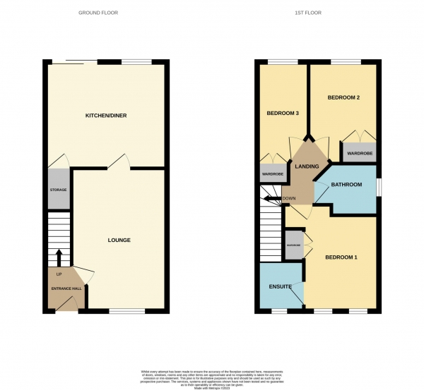 Floor Plan for 3 Bedroom End of Terrace House for Sale in Long Common, Heybridge, Heybridge, CM9, 4US -  &pound325,000