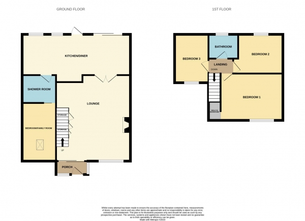 Floor Plan for 3 Bedroom Semi-Detached House for Sale in Elm Avenue, Heybridge, Heybridge, CM9, 4NT - Offers in Excess of &pound375,000