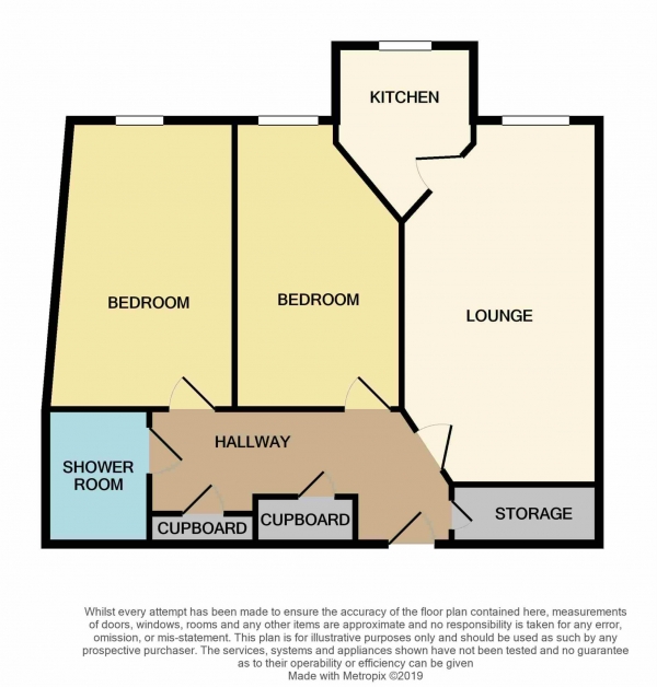 Floor Plan for 2 Bedroom Apartment for Sale in Cooper Court, Maldon, CM9, 6DU -  &pound290,000