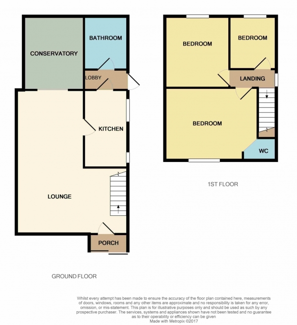 Floor Plan for 3 Bedroom Semi-Detached House for Sale in Cross Road, Maldon, CM9, 5ED -  &pound360,000