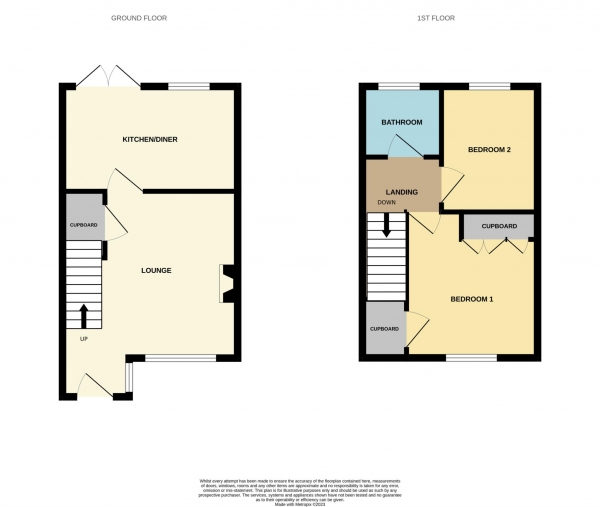 Floor Plan for 2 Bedroom Terraced House for Sale in Beaumont Way, Maldon, CM9, 5NA - Offers in Excess of &pound290,000