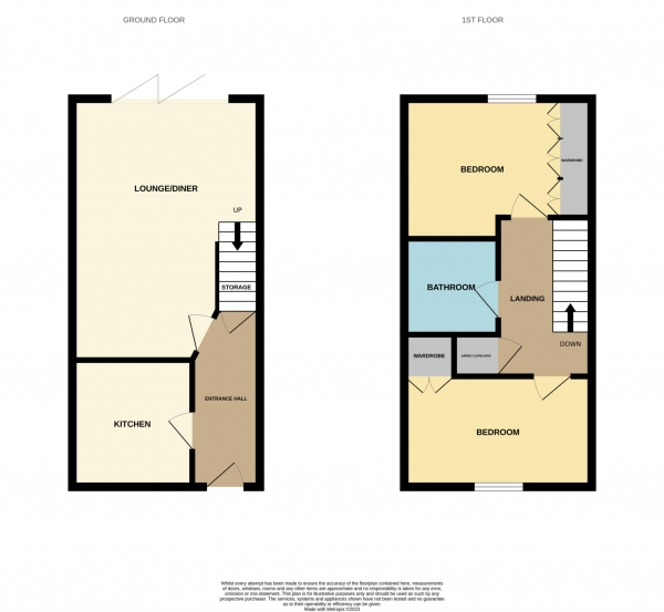 Floor Plan for 2 Bedroom Semi-Detached House for Sale in Limbourne Drive, Heybridge, Heybridge, CM9, 4YU -  &pound295,000