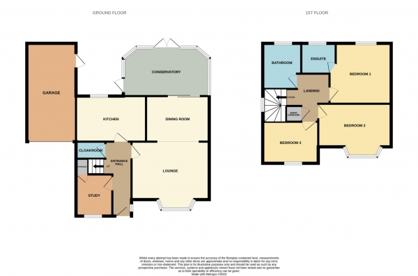 Floor Plan for 3 Bedroom Detached House for Sale in Mayflower Drive, Maldon, CM9, 6XX -  &pound415,000