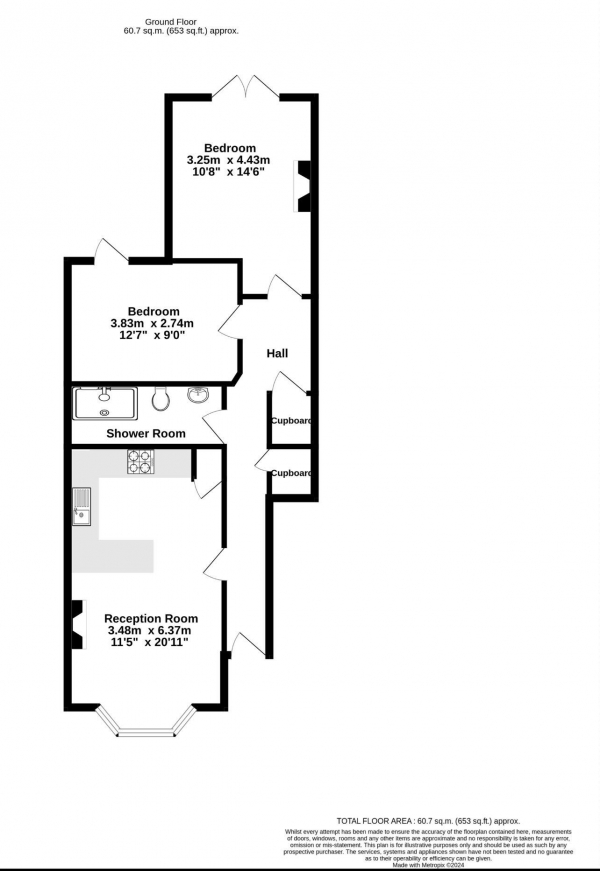 Floor Plan Image for 2 Bedroom Maisonette to Rent in Balvernie Grove, London SW18