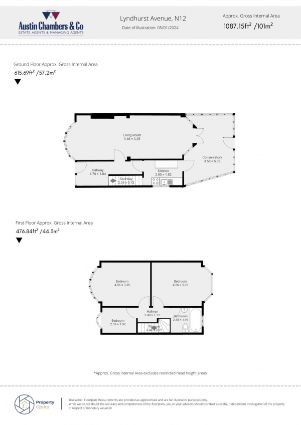 Floor Plan for 3 Bedroom Semi-Detached House for Sale in Lyndhurst Avenue, London, N12, 0LX - Offers in Excess of &pound625,000