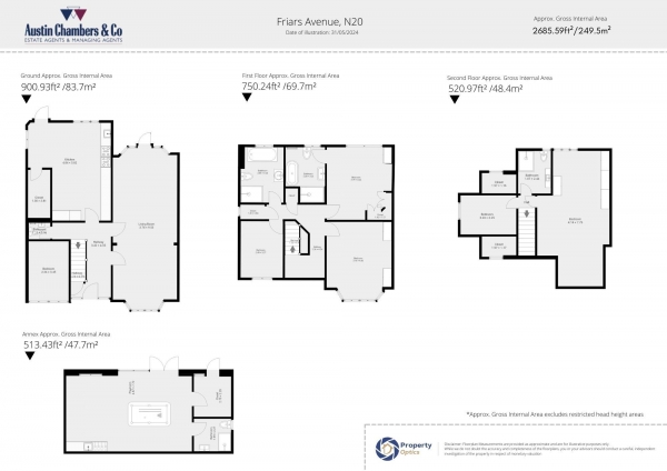 Floor Plan for 5 Bedroom Semi-Detached House for Sale in Friars Avenue, Whetstone, Whetstone, N20, 0XE -  &pound1,625,000