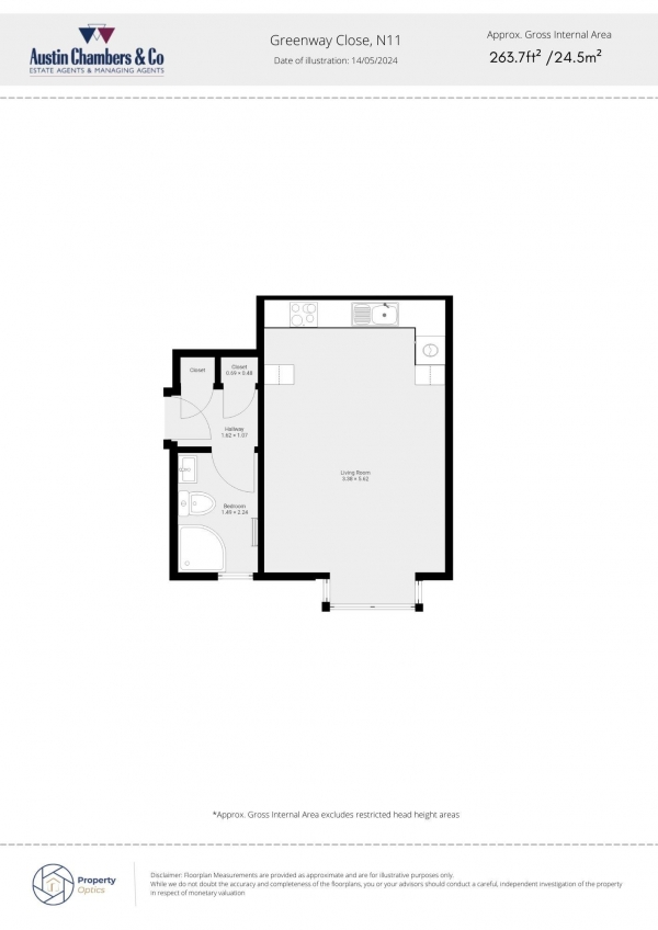 Floor Plan Image for Studio for Sale in Greenway Close, London
