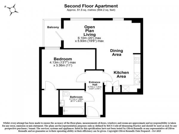 Floor Plan Image for 1 Bedroom Apartment for Sale in High Road, North Finchley