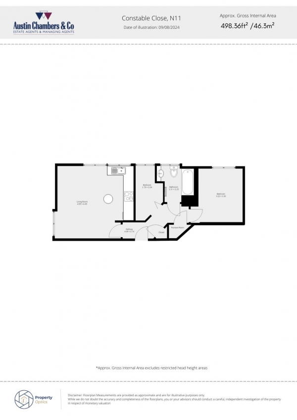 Floor Plan Image for 2 Bedroom Apartment for Sale in Constable Close, London