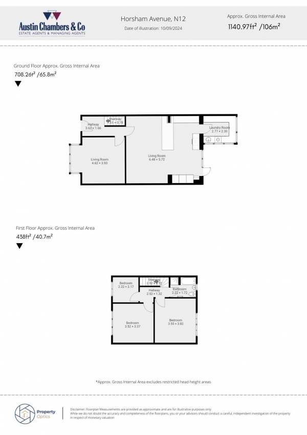 Floor Plan Image for 3 Bedroom Terraced House for Sale in Horsham Avenue, London