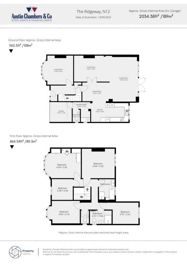 Floor Plan Image for 5 Bedroom Semi-Detached House for Sale in The Ridgeway, London