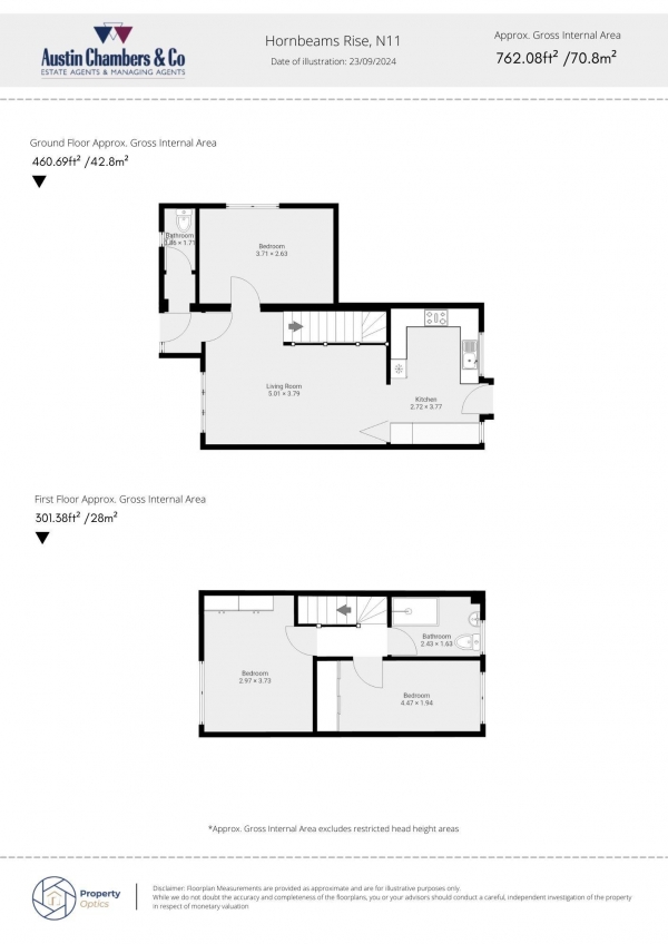 Floor Plan Image for 2 Bedroom End of Terrace House for Sale in Hornbeams Rise, London