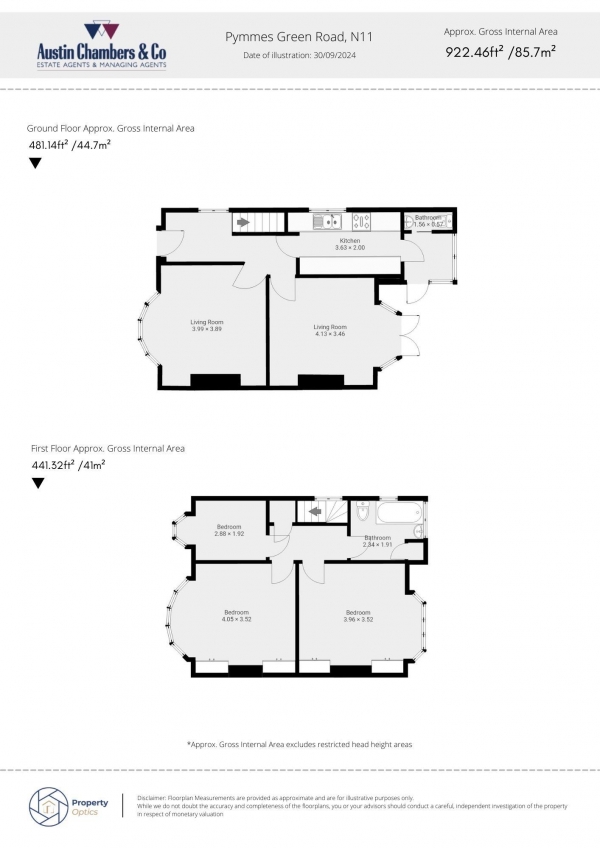 Floor Plan Image for 3 Bedroom Semi-Detached House for Sale in Pymmes Green Road, London